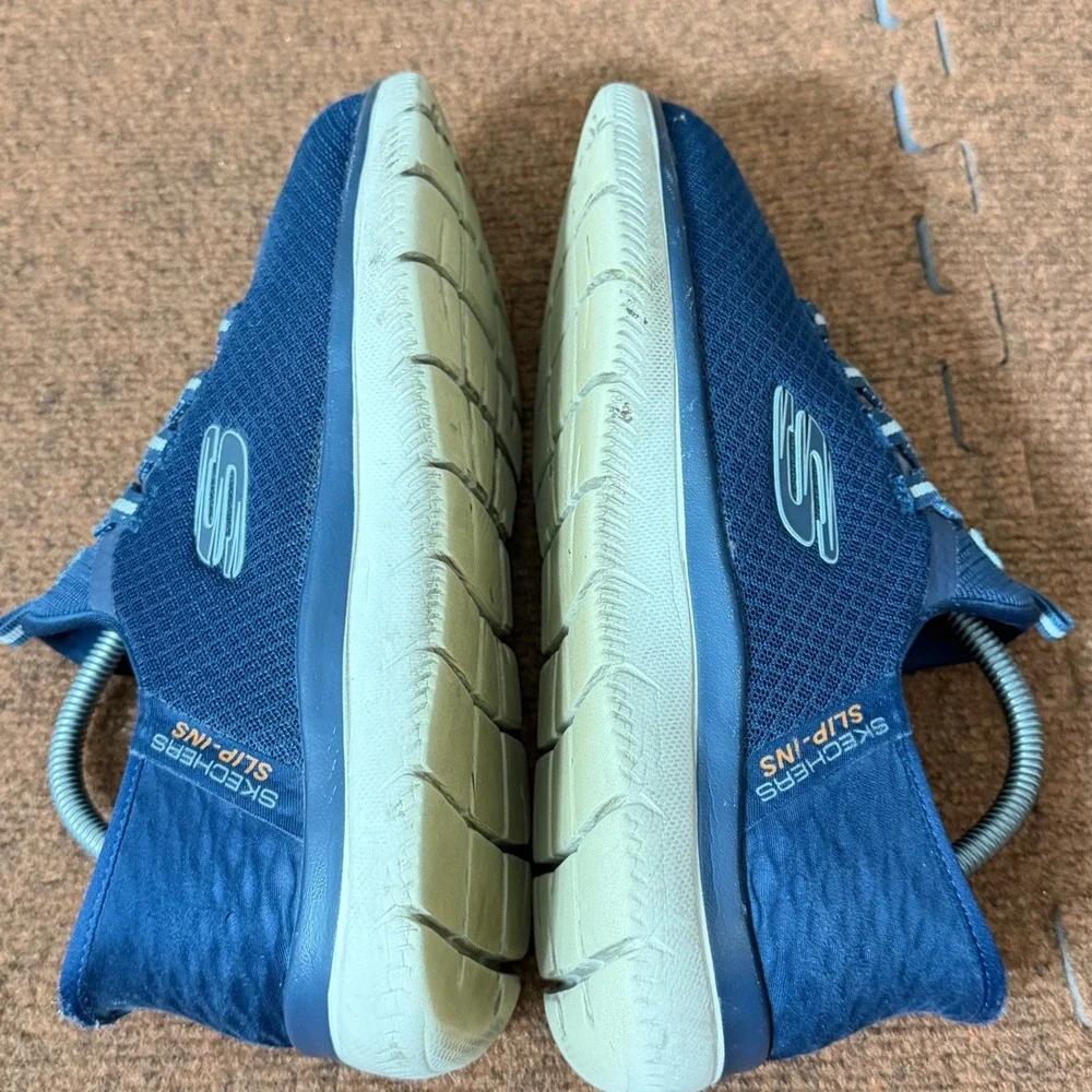 Skechers Hands Free Slip-ins Ultra Flex 3.0 Smooth‎ Step Navy Mens 7.5 Wide Fit